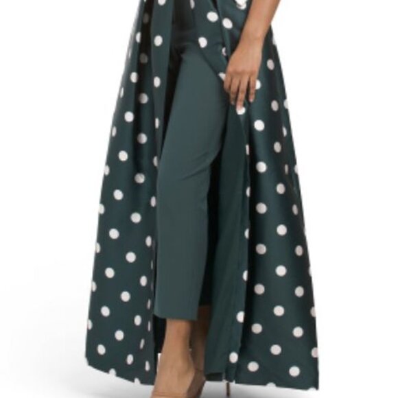 Kay Unger Andrea Walk Thru Jumpsuit/Dress Polka Dot with Pockets Size 2 - Picture 3 of 15